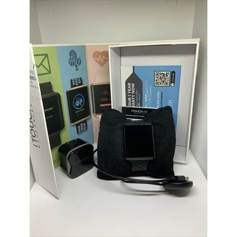 ITouch Special Edition Unisex Air Black Silicone Touchscreen Smart Watch QU33